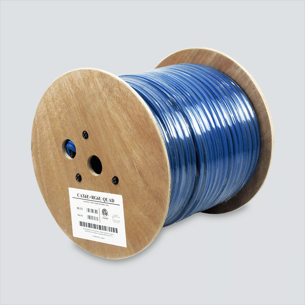 [IPP-WVN-H16E16QMBL2-500] Wavenet 1 CAT6E + 1 RG6 Quad Blue CMR 500' H16E16QMBL2-500
