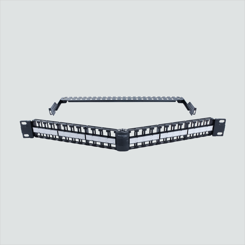 Wavenet 48-PORT 1U ANGLED BLANK PATCH PANEL W/REAR CABLE MANAGEMENT PANEL ABP1U-48P