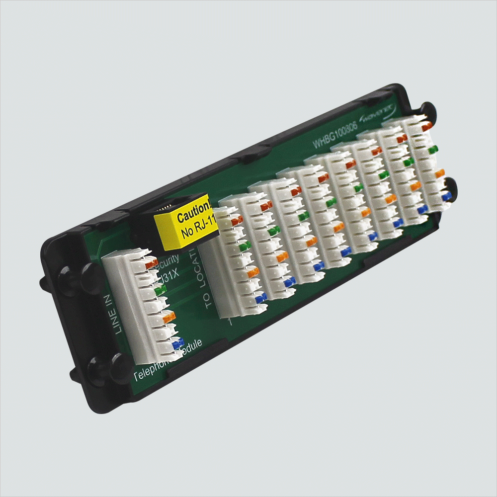 Wavenet 4X8, 8-PORT 110-IDC TELEPHONE MODULE W/RJ-31X, PLASTIC PLATE WHBG100806