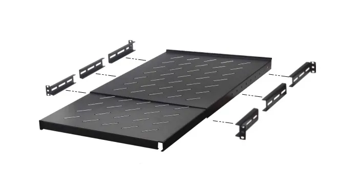 [IPP-WVN-SHELF-4POST-1U] Wavenet RACK SHELF,1U, VENTED, 22"- 40" DEPTH ADJUSTABLE, 100 LBS. LOADING CAPACITY, BLACK SHELF-4POST-1U