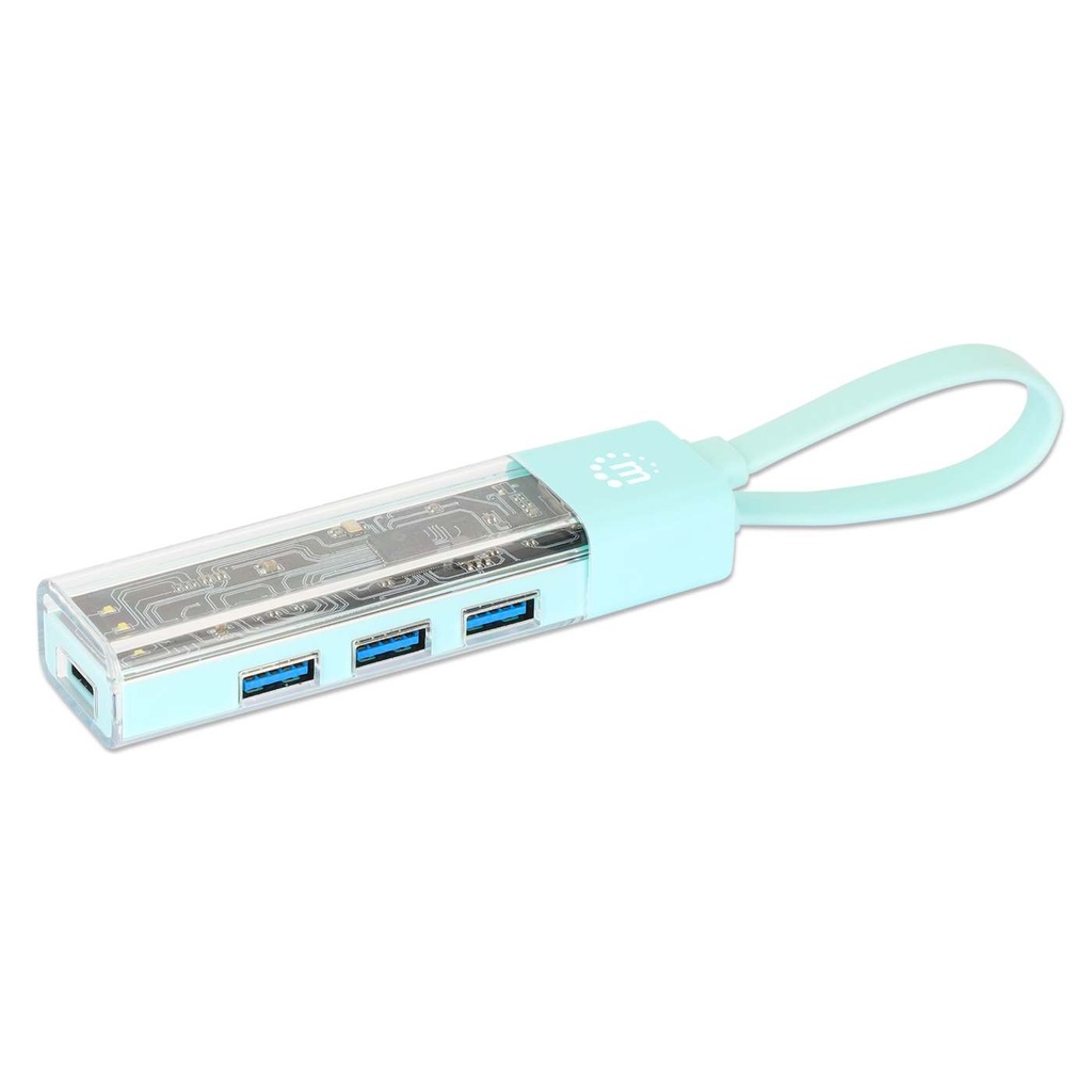 [Transparent 4-Port USB 3.0 Type-C / Type-A Combo Hub] Transparent 4-Port USB 3.0 Type-C / Type-A Combo Hub