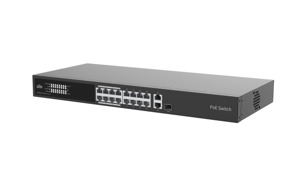 Uniview UNV Ethernet 16 Port 150W Cloud Managed Ethernet Low Power PoE Switch NSW3000-16T1GT1GC-LPOE-IN