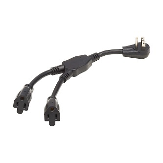 EXT CORD RA 5-15P 2X 5-15R 1FT