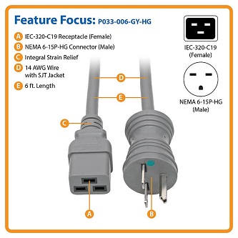 Hospital Medical Power Cord 15