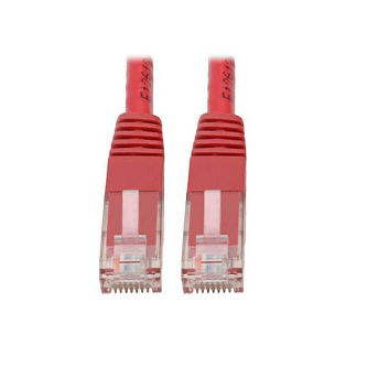 Cat6 Cable (RJ45 M/M),PoE,Red,1 ft.