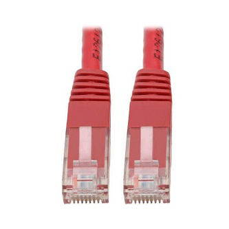 Cat6 Cable (RJ45 M/M),PoE,Red,100 ft.