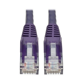Cat6 Cable (RJ45 M/M),PoE,Purple,1 ft.