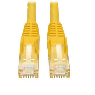 Cat6 Cable (RJ45 M/M),PoE,Yellow,50 ft.