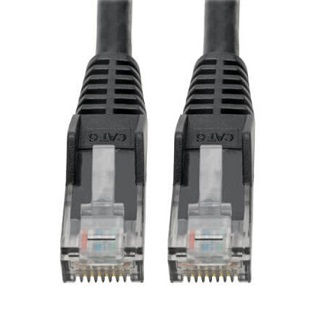 Cat6 Cable (RJ45 M/M),PoE,Black,6-in.