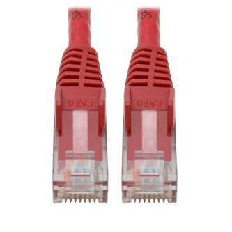 Cat6 Cable (RJ45 M/M),PoE,Red,6-in.