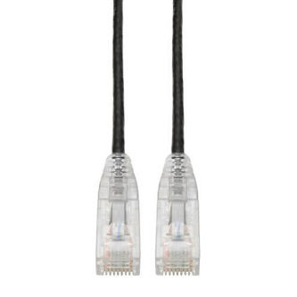 Cat6 Cable (RJ45 M/M),PoE,Black,2 ft.