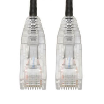 Cat6 Cable (RJ45 M/M),PoE,Black,8-in.