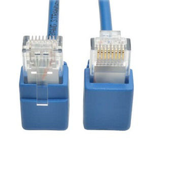 Right-Angle Cat6 Cable(RJ45 M/M),Blue,1'