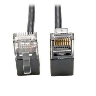Right-Angle Cat6 Cable (RJ45 M/M),Blk,2'