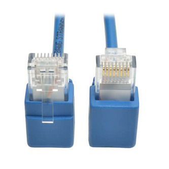 Right-Angle Cat6 Cable(RJ45 M/M),Blue,2'