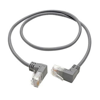 Right-Angle Cat6 Cable(RJ45 M/M),Gray,2'
