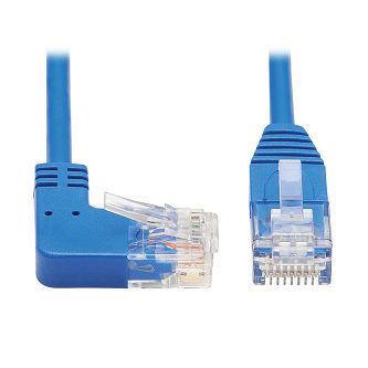 Cat6 Cable(RJ45 Rt-AngM to RJ45M),Bl,1'
