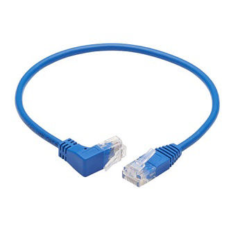 Cat6 Cable (RJ45 Rt-Ang Up M/M),Blue,1'