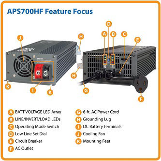 700W 12V DC to AC Inver w/Auto