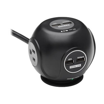SURGE 3-OUTLET 4 USB 6FT CORD