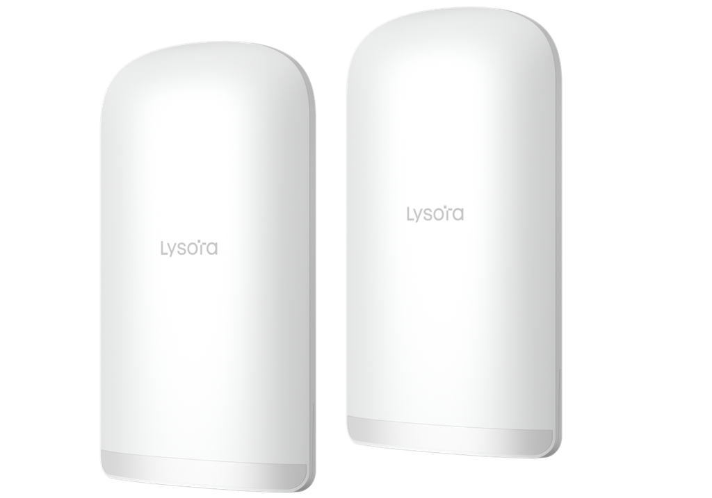 [IPP-LYS-CPE5] Lysora The 5 GHz wireless bridge CPE delivers a maximum wireless rate of 867 Mbps and is equipped with a 16 dBi high-gain directional antenna. It supports a long-distance data transmission of up to 5 km (3.11 miles) with three GE ports and IP55 weatherproof rating. Additionally, it supports TDMA with 1 to 5 PTMP CPEs, is managed on Web and Lysora Cloud, and includes two 24 V DC power adapters and two PoE injectors. CPE5