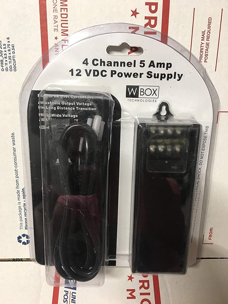 W Box Technologies W Box 4-Channel 12VDC CCTV Video Surveillance Power Supply