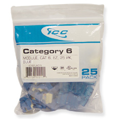 [IPP-ICC-IC107L6CBL] ICC Cabling Products MODULE, CAT 6, EZ, 25 PK, BLUE IC107L6CBL